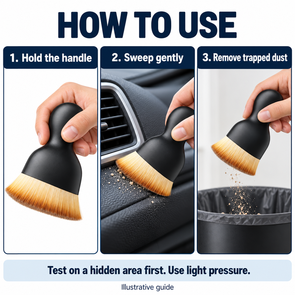 Compact Soft Dusting Brush – Black